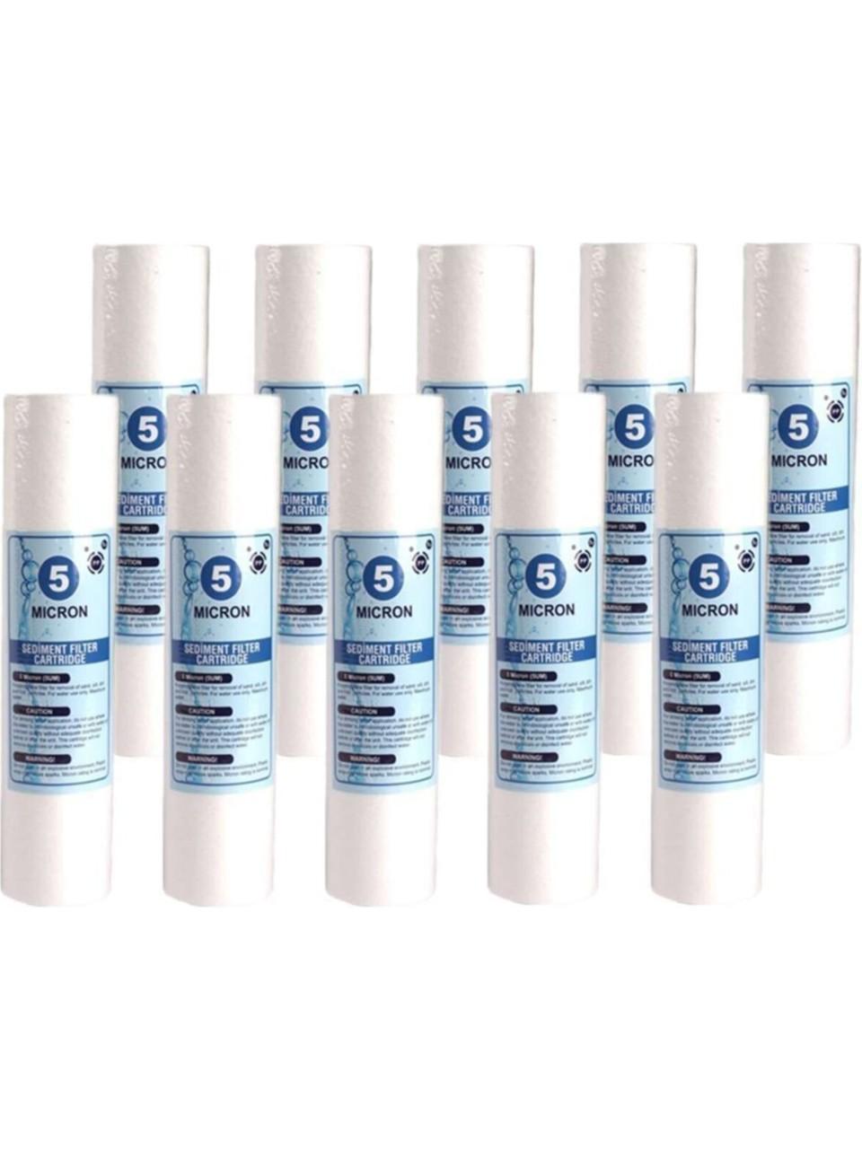 Açık Kasa Su Arıtma Cihazı 10 İnç 5 Mikron Sediment Spun Filtre | 10’lu Ekonomik Paket